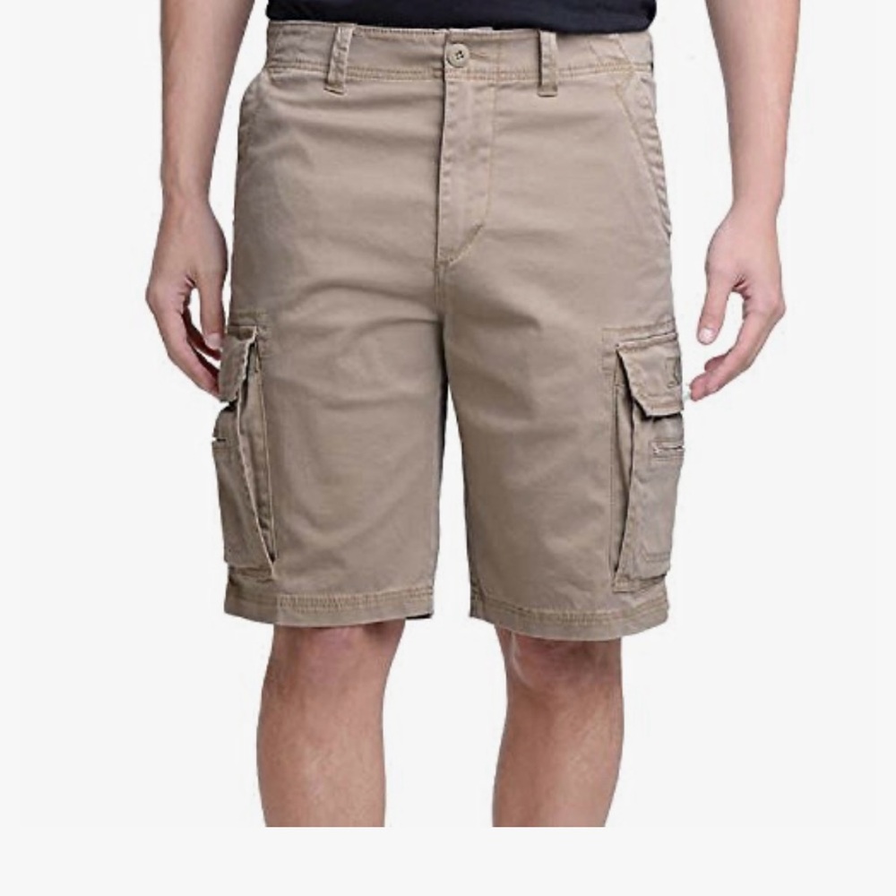 UNIONBAY Tan Cargo Shorts Classic Flat-Front Design